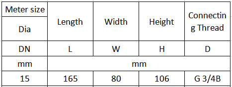 class C water meter dimensions